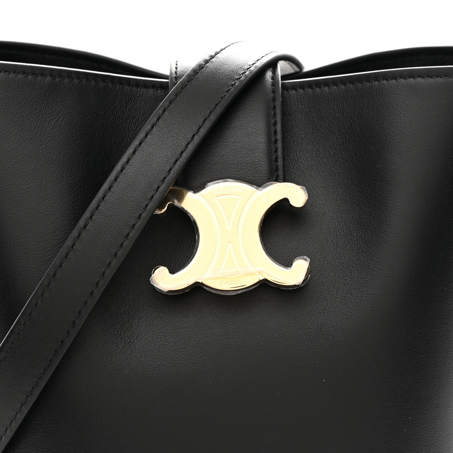 Smooth Calfskin Triomphe Small Louise Bag Black