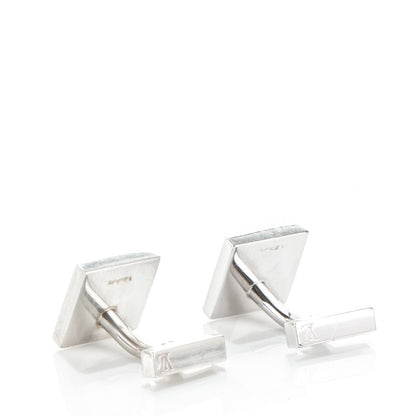 Louis Vuitton Sterling Silver Damier 4 Cufflinks 4 of 9