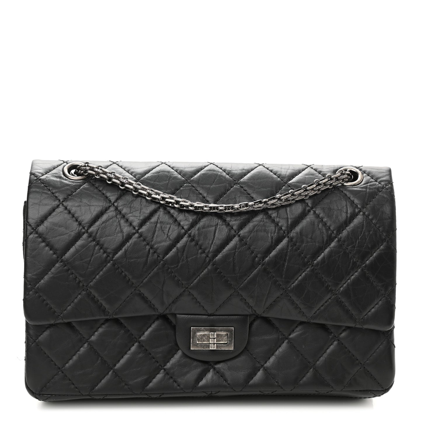 Aged Calfskin Quilted 2.55 Reissue 226 Flap Black