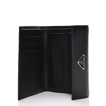 Prada Saffiano Triangle Flap Wallet Nero Black 5 of 9