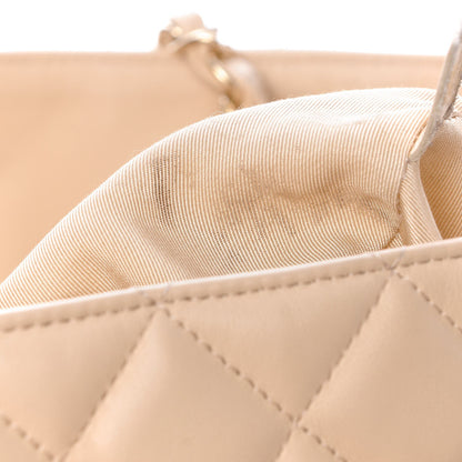 Chanel Calfskin Quilted Large CC Shopping Tote Beige 9 of 12