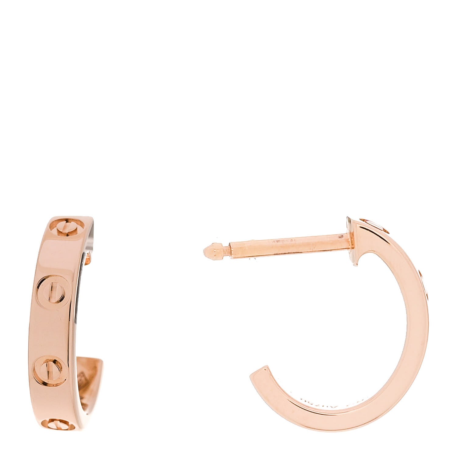 Cartier 18K Pink Gold Small LOVE Hoop Earrings 1 of 6