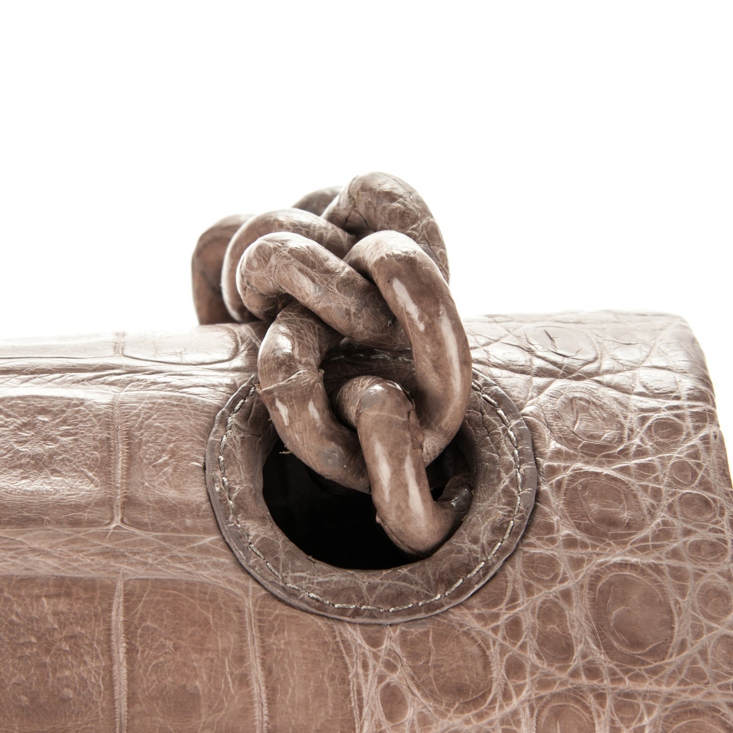 Nancy Gonzalez Crocodile Chain Flap Bag Nude Matte 10 of 11