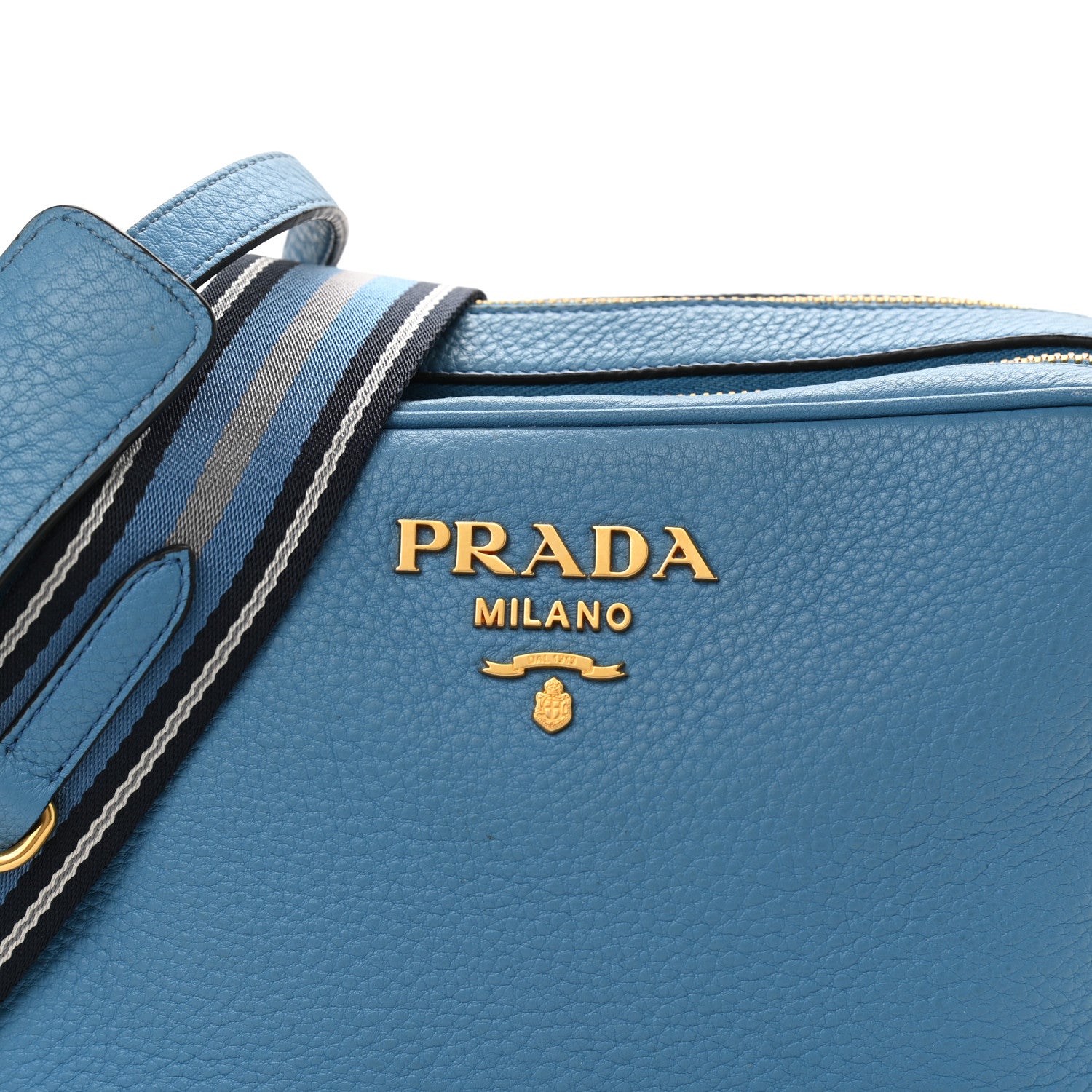 Prada Vitello Daino Medium Double Zip Shoulder Bag Mare 9 of 12