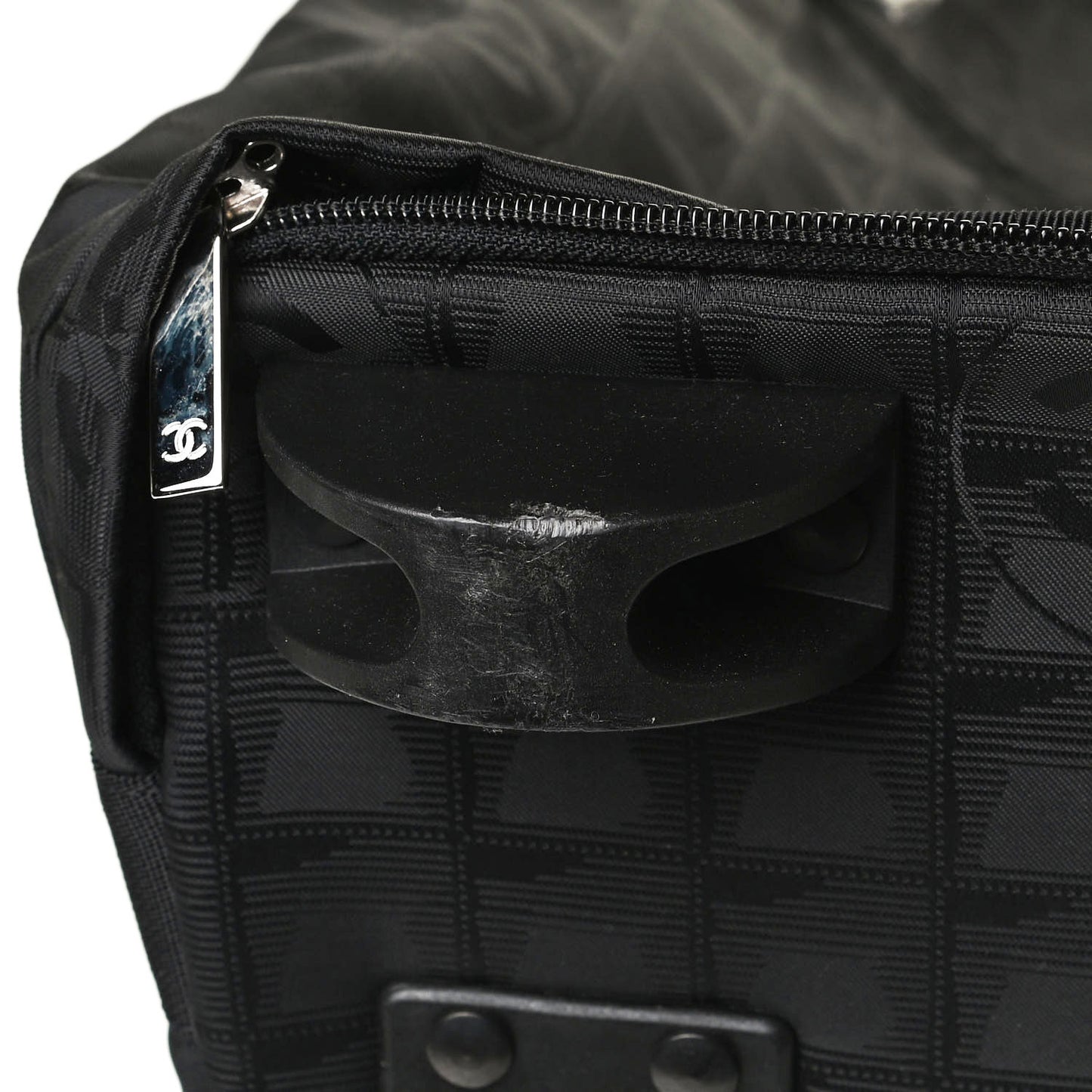 Nylon Travel Trolley Rolling Luggage Black