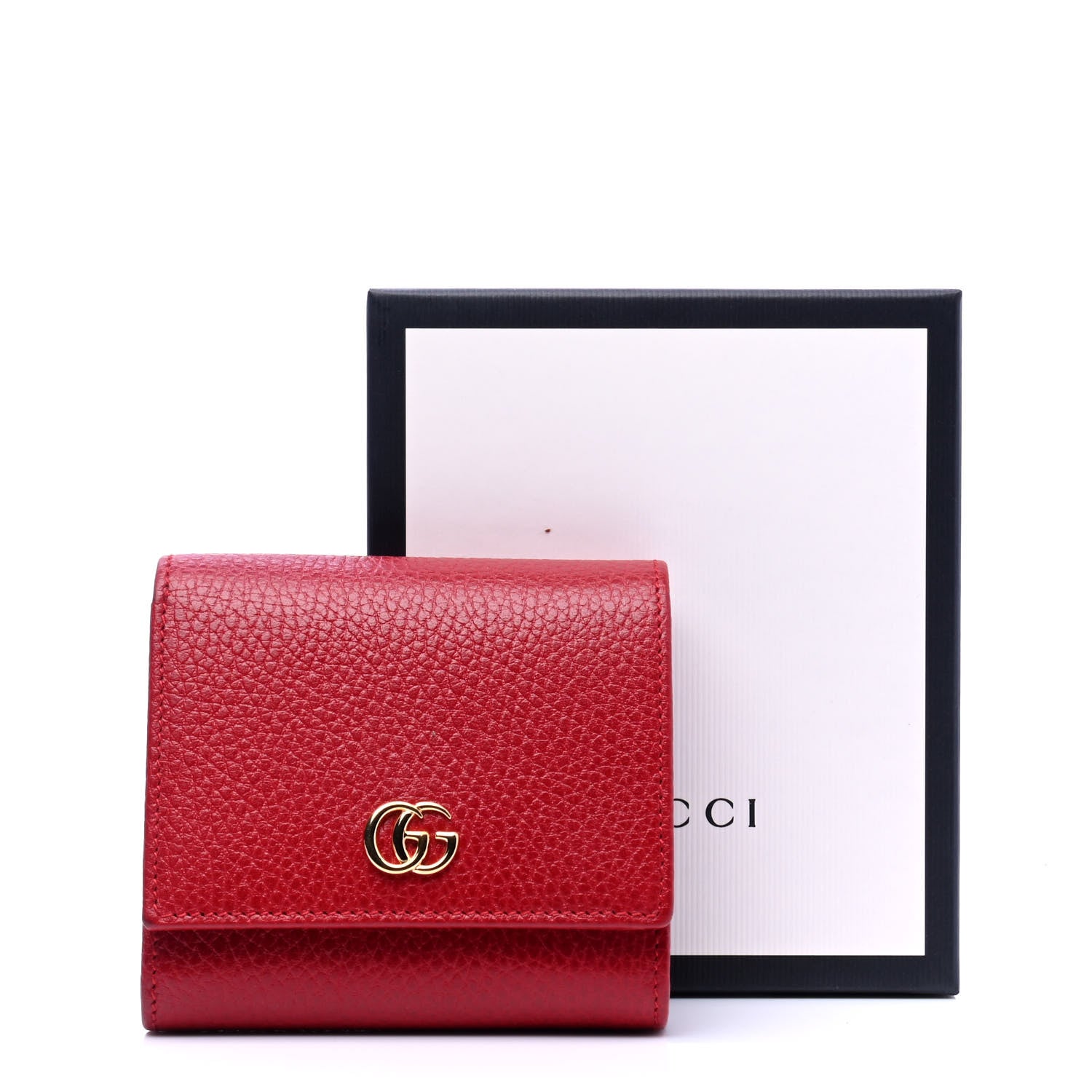 Gucci Dollar Calfskin Medium GG Marmont Wallet Red 5 of 5