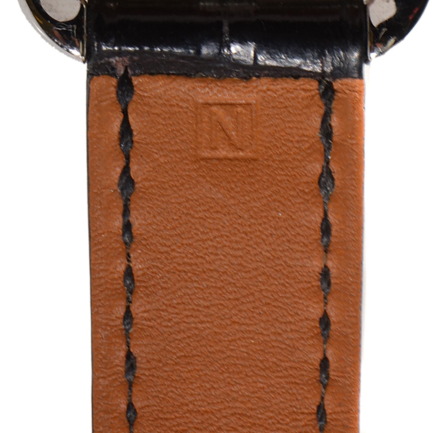 Hermes Stainless Steel Alligator Diamond Bezel 26mm Cape Cod Tonneau Quartz Watch Noir 6 of 8