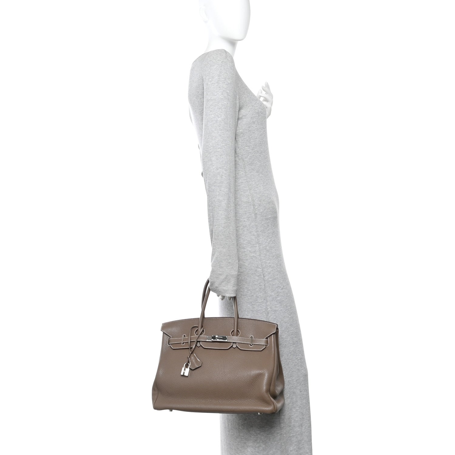 Hermes Taurillon Clemence Birkin 35 Etoupe 2 of 11