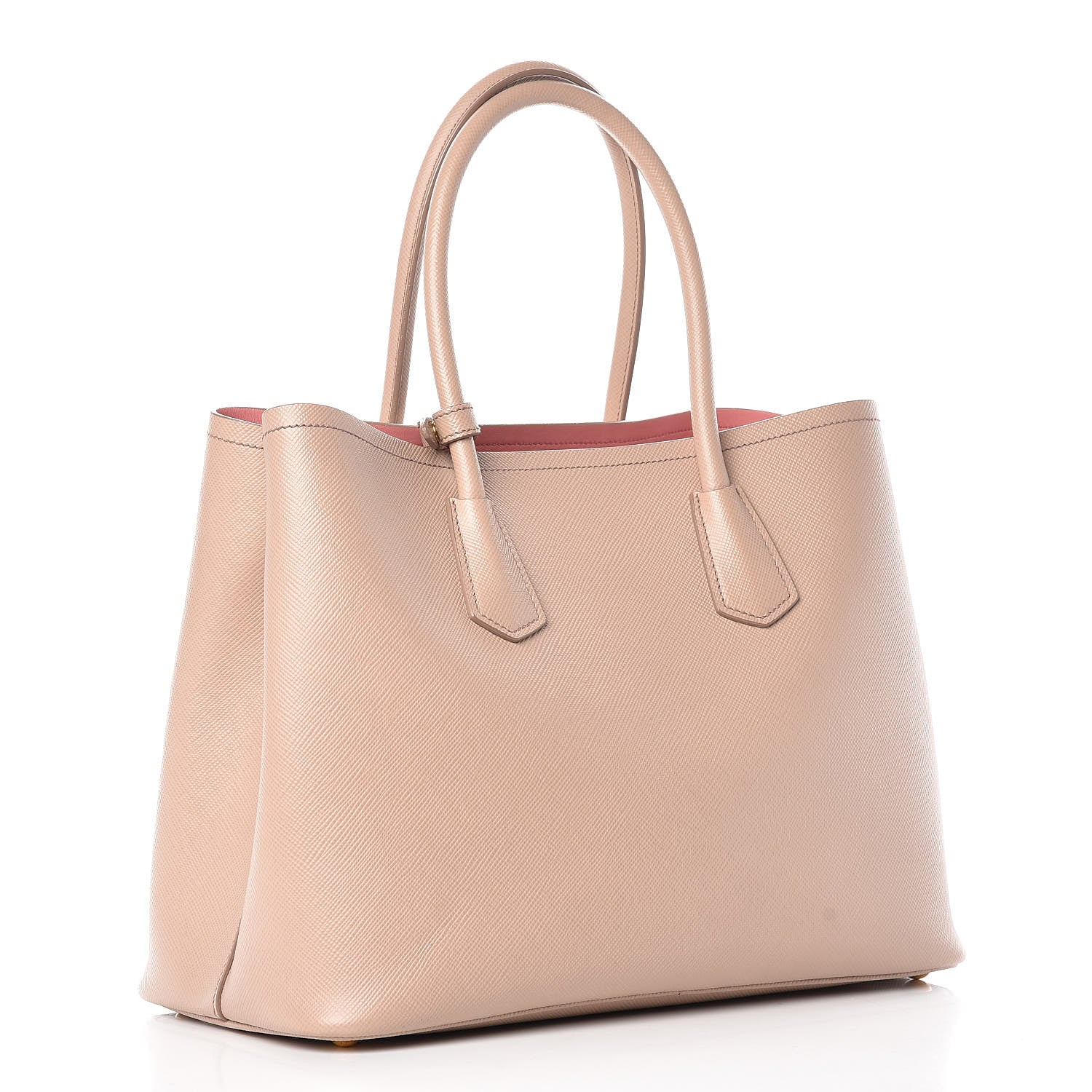 Prada Saffiano Cuir Medium Double Bag Cammeo Rosa 3 of 13