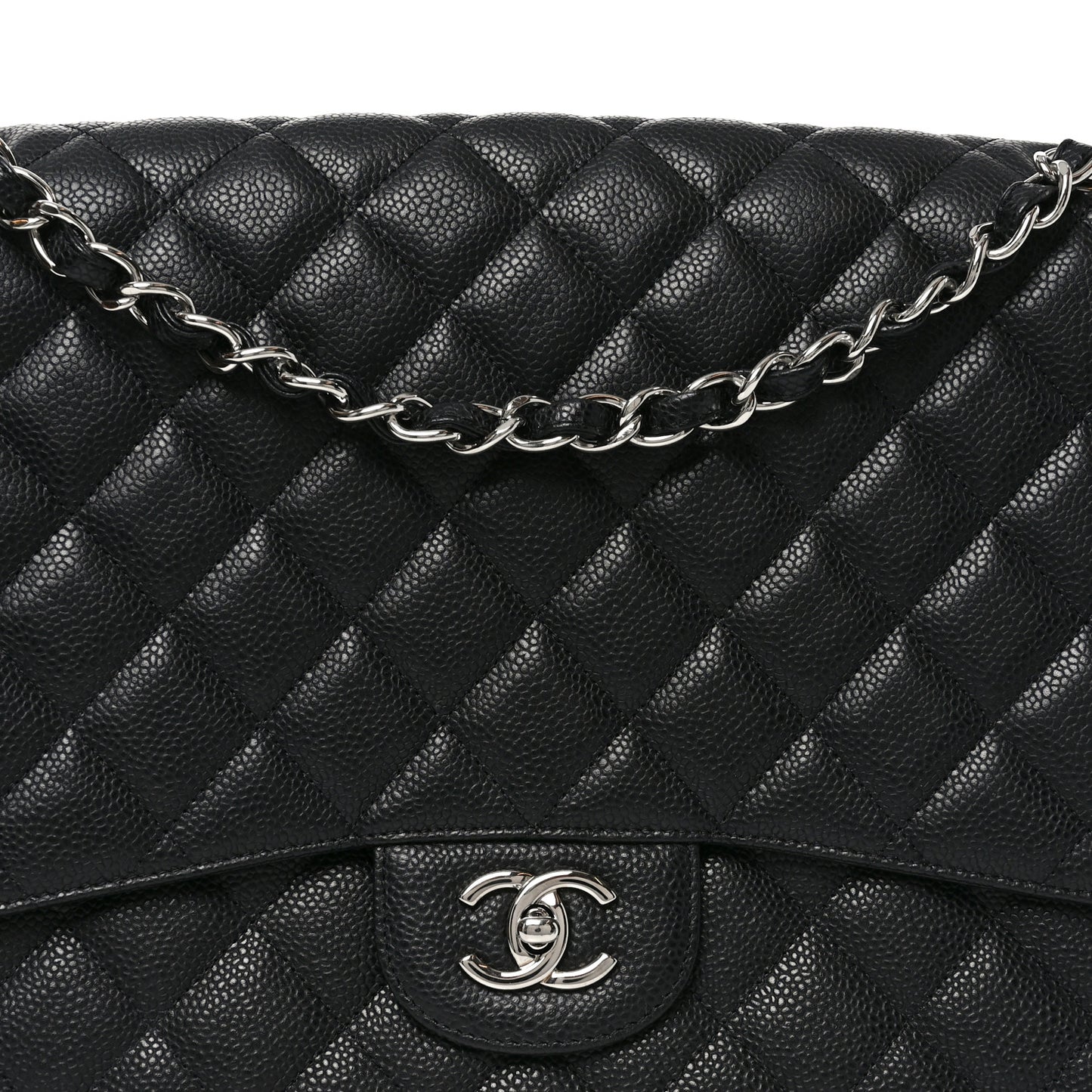 Caviar Quilted Maxi Single Flap Black