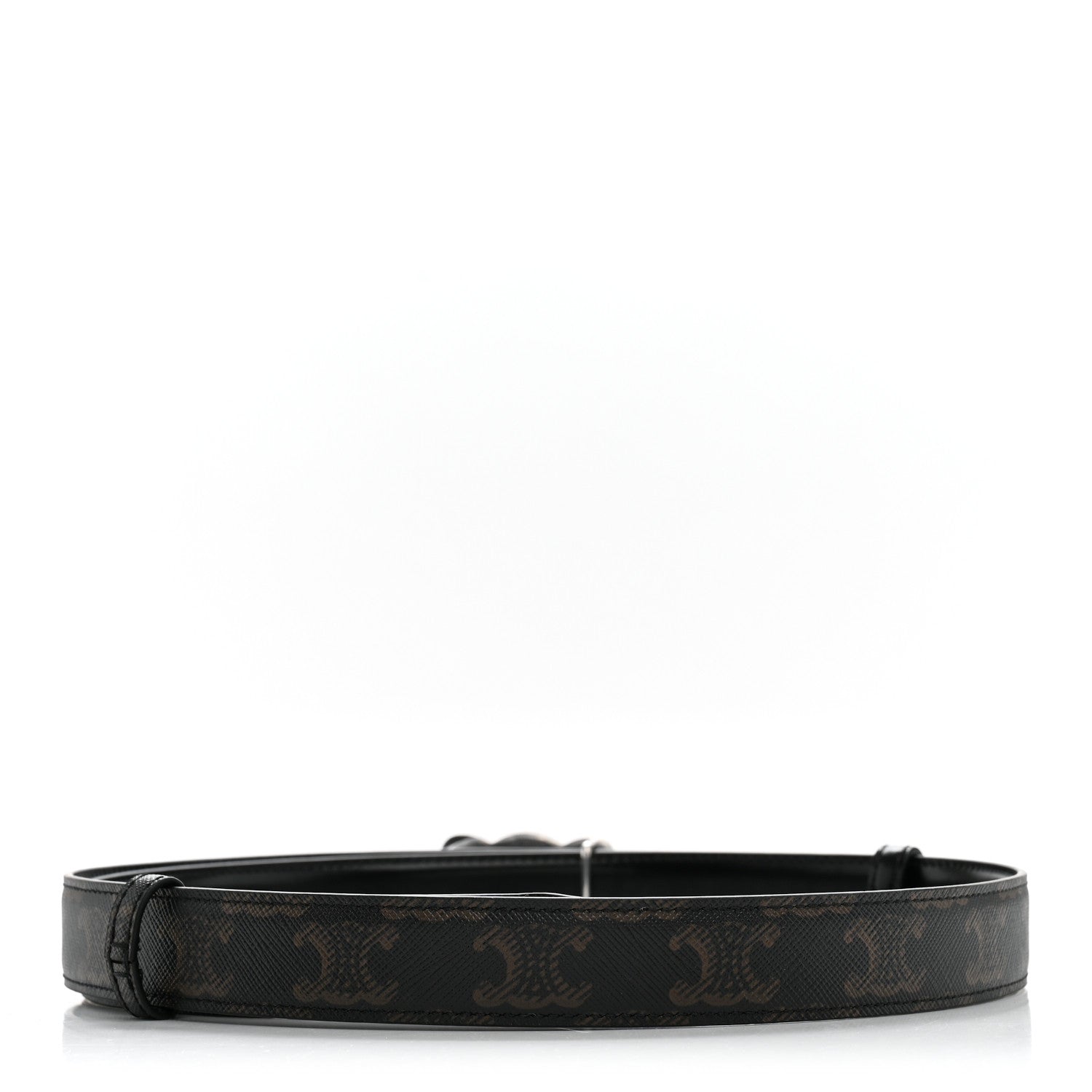 Celine Canvas Calfskin Reversible 25mm Triomphe Belt 85 34 Black 4 of 7