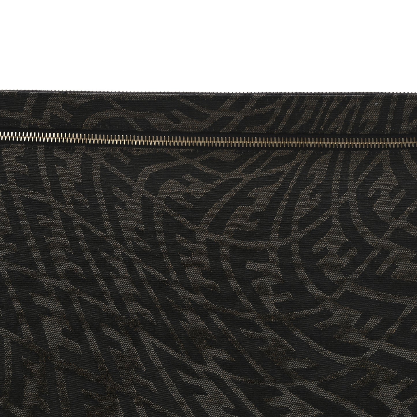 X SARAH COLEMAN Fabric Jacquard FF Vertigo Pochette Tobacco Moro Black