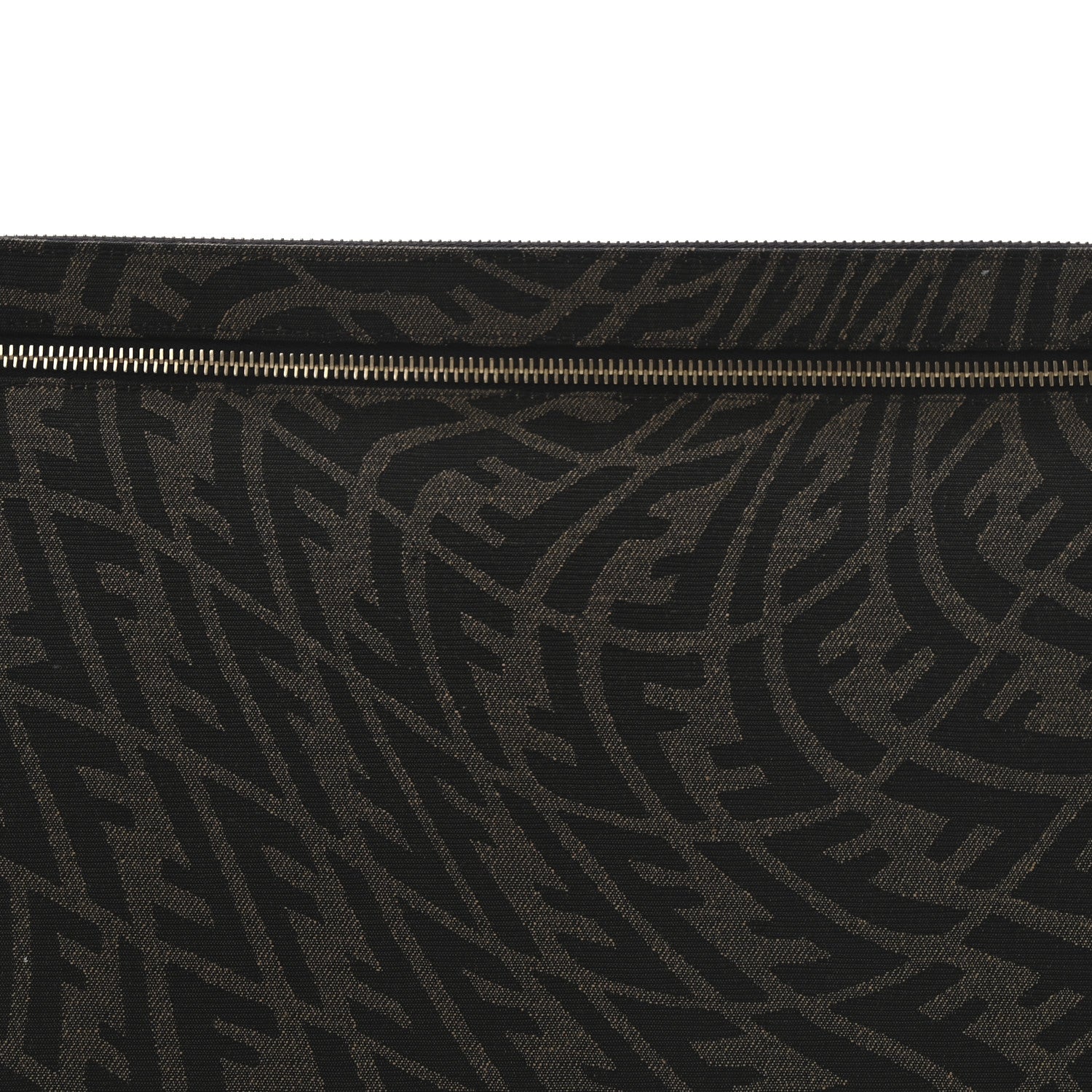 Fendi X SARAH COLEMAN Fabric Jacquard FF Vertigo Pochette Tobacco Moro Black 8 of 10