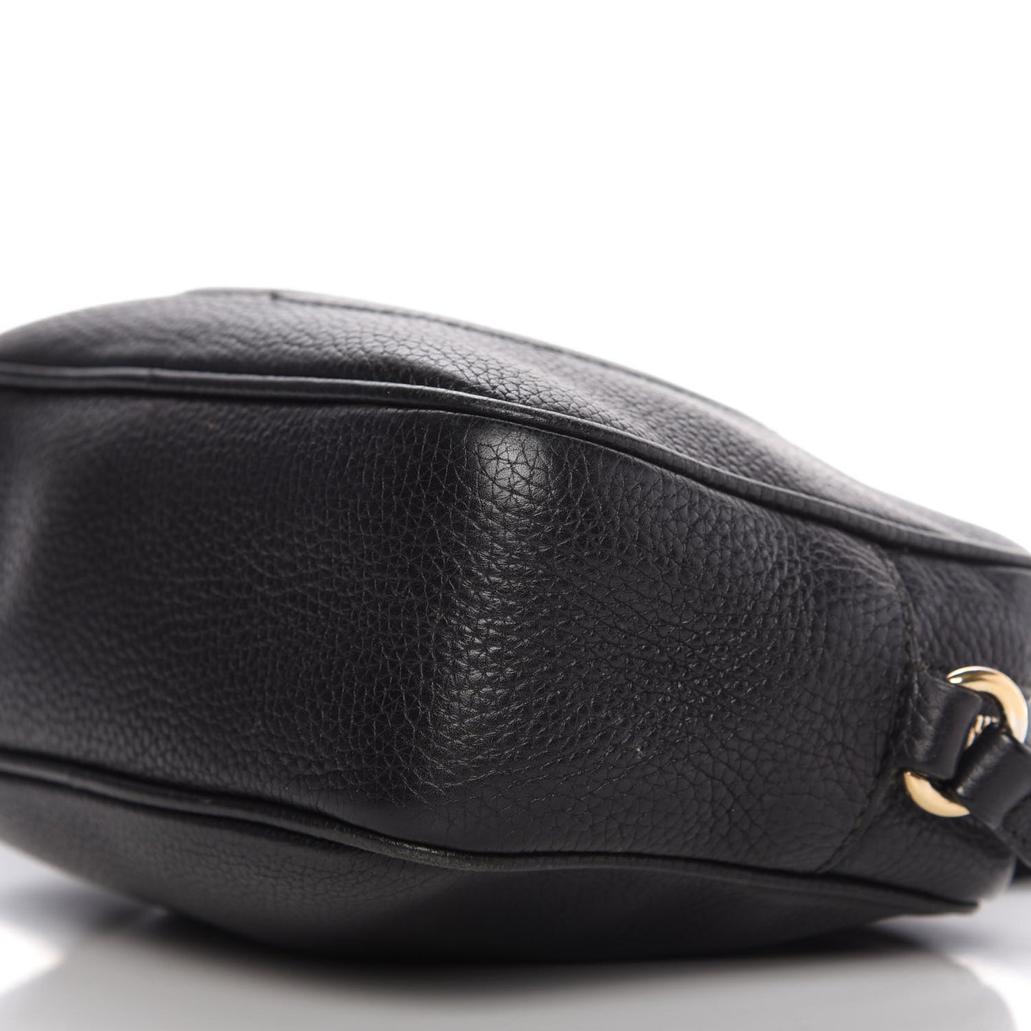 Pebbled Calfskin Small Soho Disco Bag Black