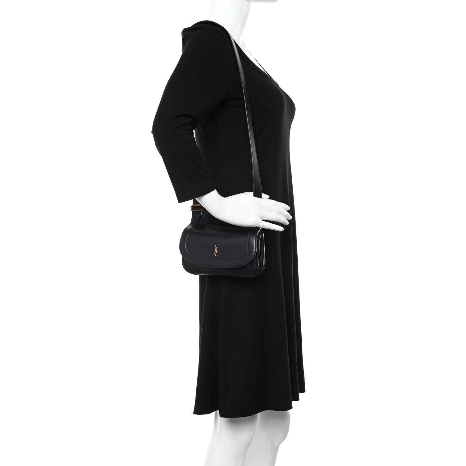 Saint Laurent Smooth Calfskin Small Charlie Shoulder Bag Black 3 of 11