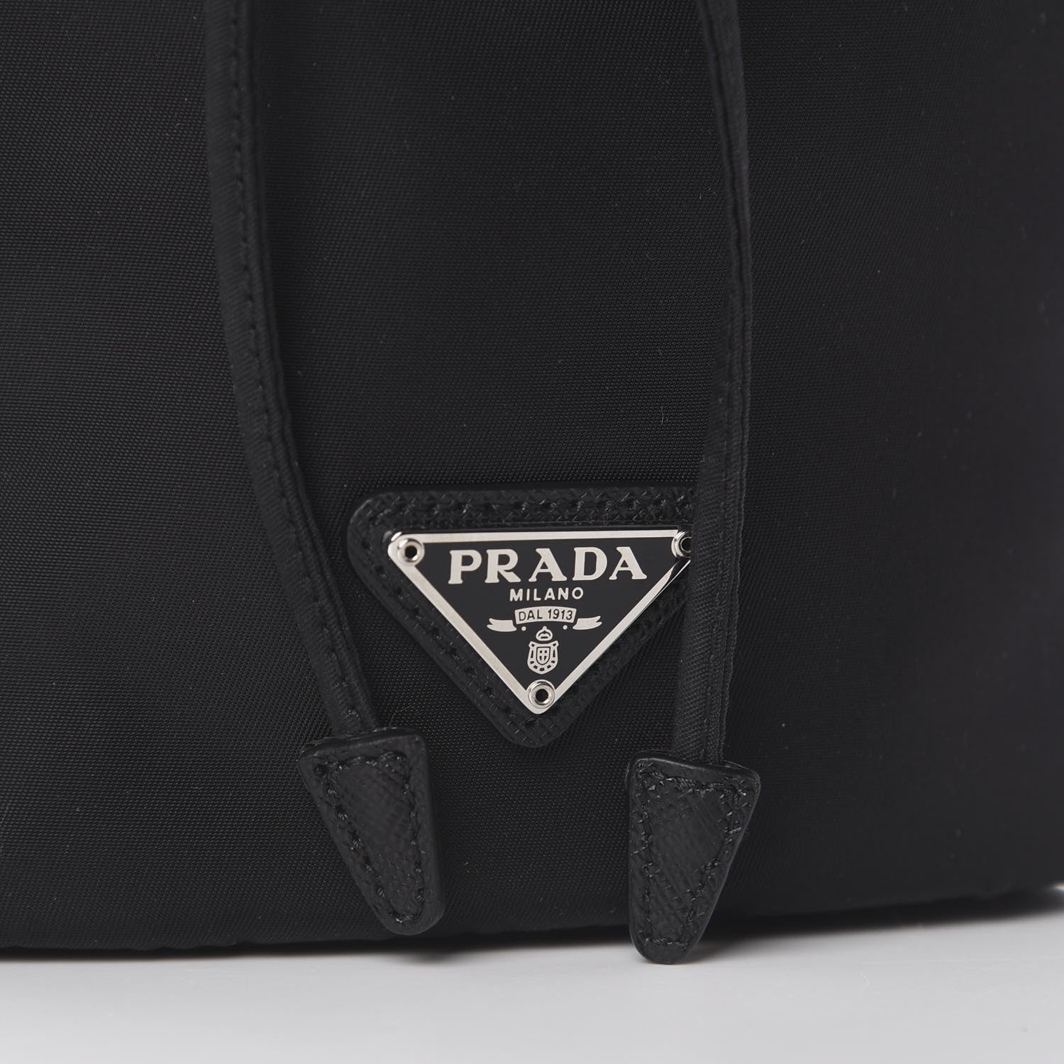 Prada Saffiano Tessuto Nylon Vela Bucket Wristlet Black 9 of 9