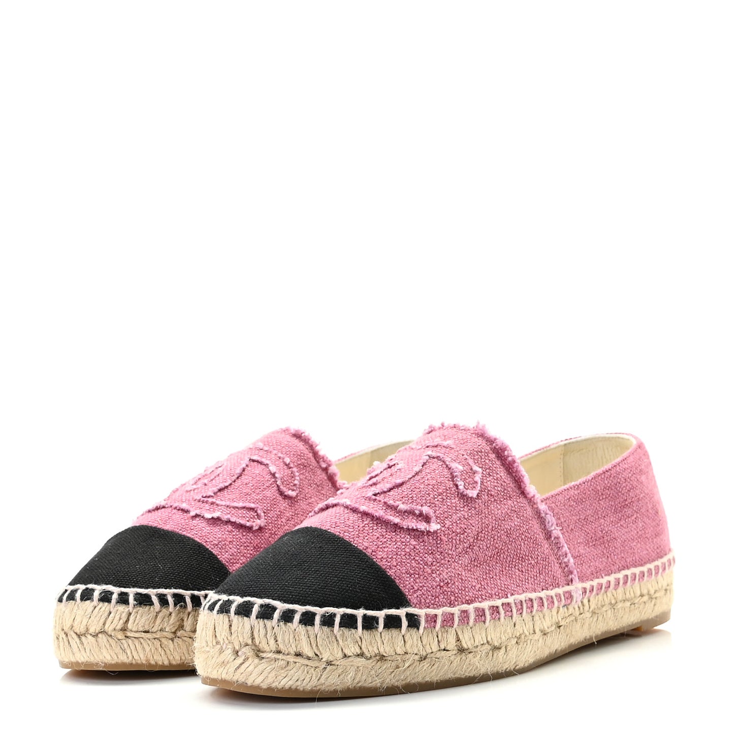 Linen CC Espadrilles 38 Pink Black