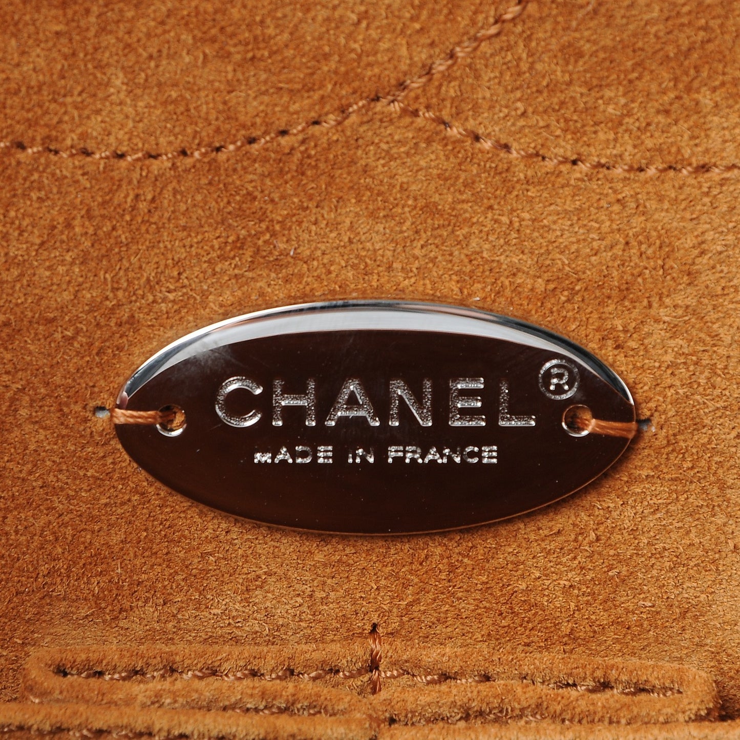 Suede Stitched Jumbo Double Flap Camel