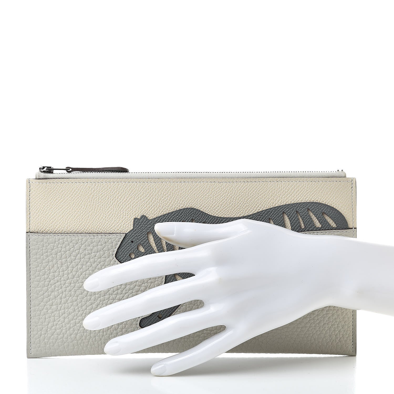 Hermes Togo Epsom Rooroo Pouch Craie Vert Amande Gris Pearl 2 of 7