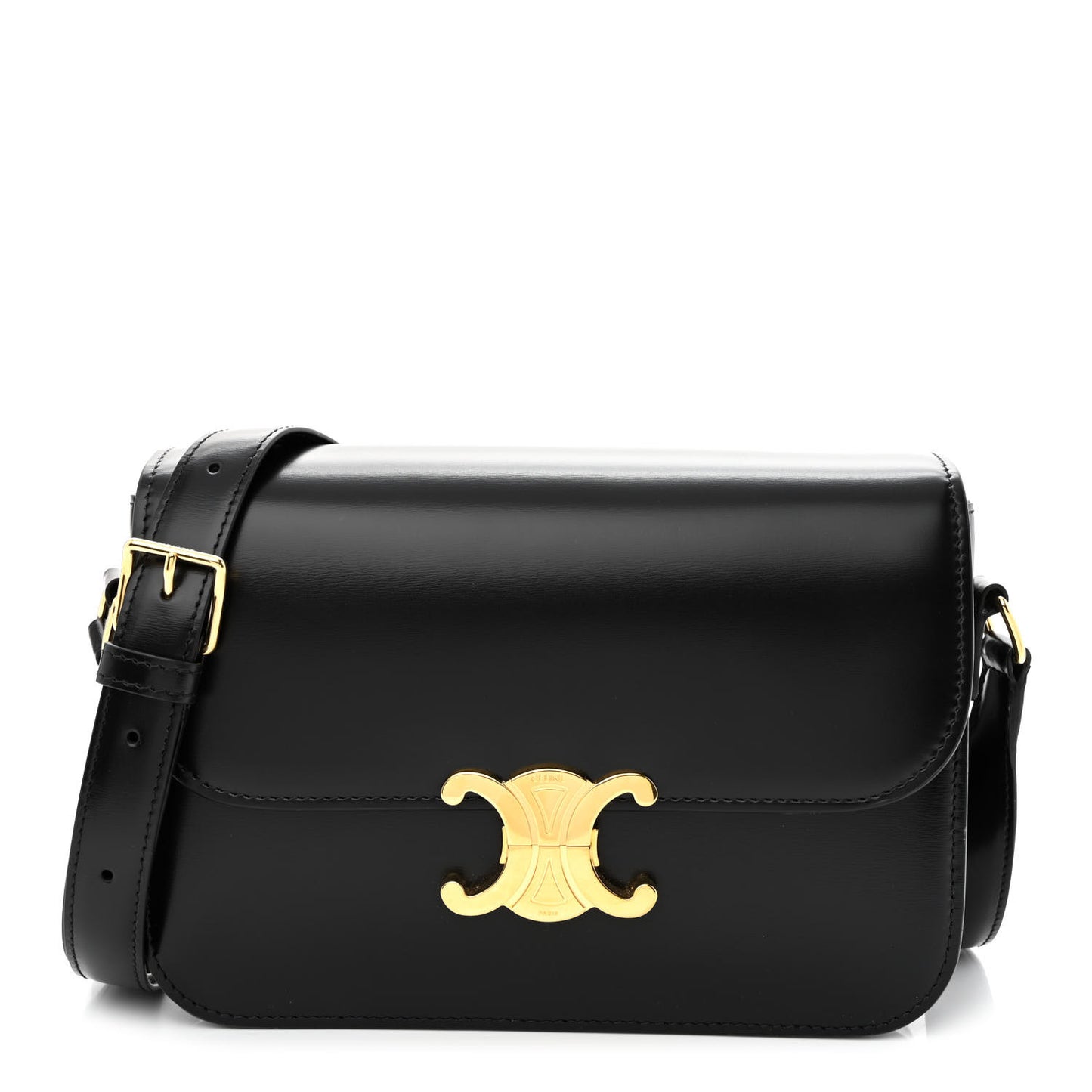 Shiny Calfskin Medium Triomphe Black