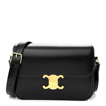 Celine Shiny Calfskin Medium Triomphe Black 1 of 11