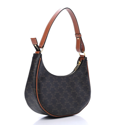Celine Triomphe Canvas Calfskin Ava Shoulder Bag Tan 2 of 4