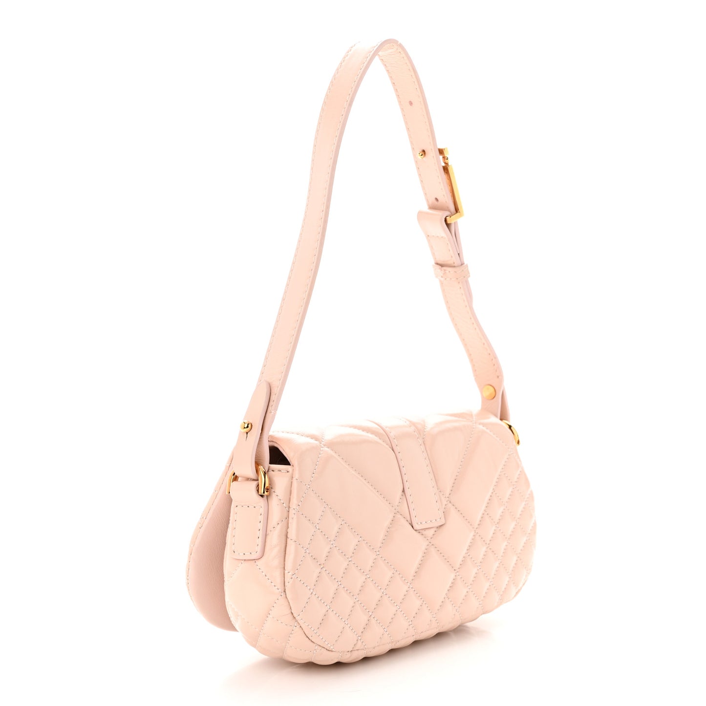 Calfskin Quilted Mini Greca Goddess Shoulder Bag Powder Blush