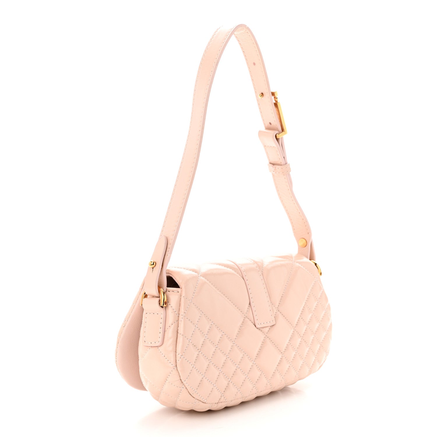 Versace Calfskin Quilted Mini Greca Goddess Shoulder Bag Powder Blush 3 of 9