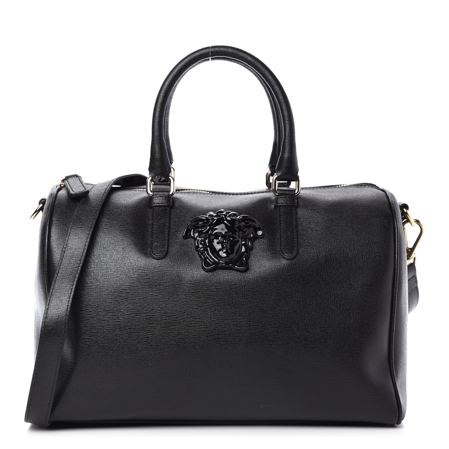 Saffiano Calfskin Palazzo Duffle Bag Black
