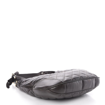 Burberry Calfskin Quilted Brook Hobo Dark Brown 4 of 9