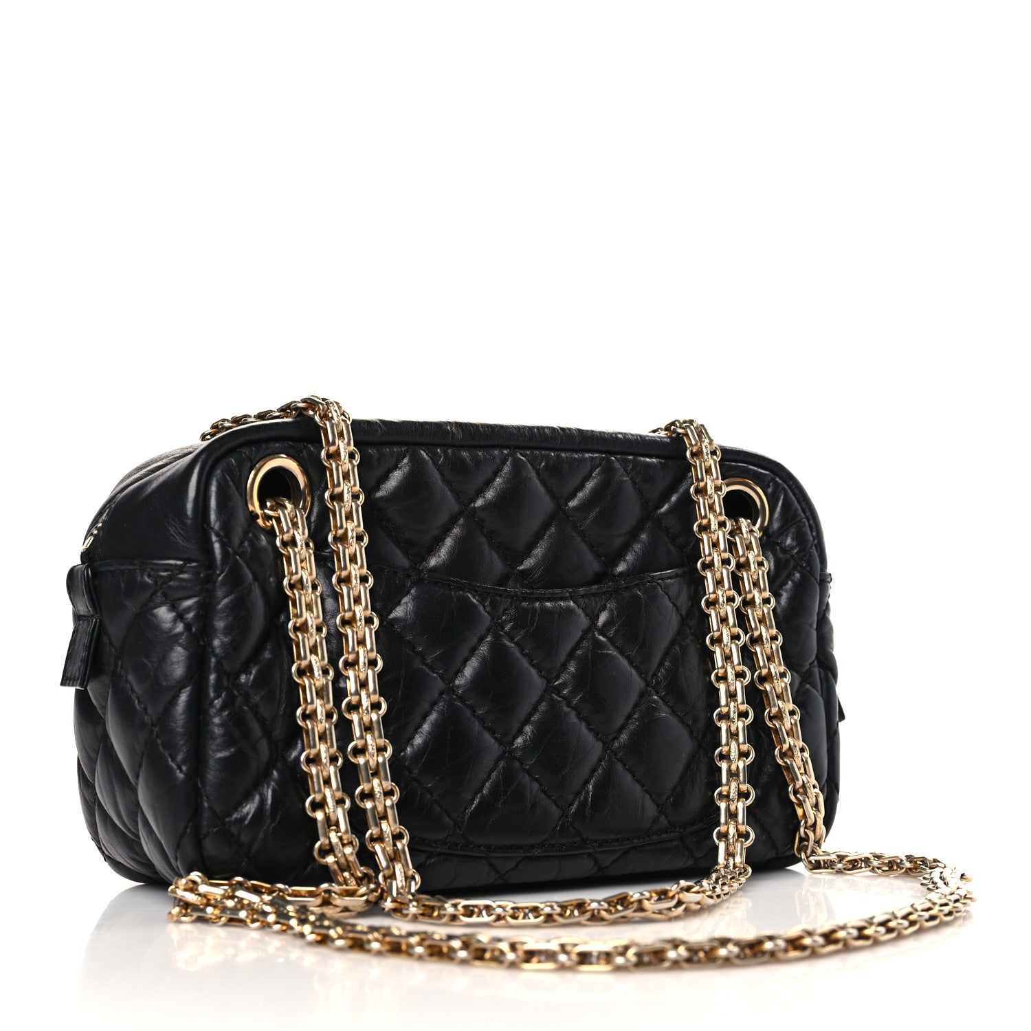 Chanel Aged Calfskin Quilted Small Reissue Camera Case Black 3 of 9