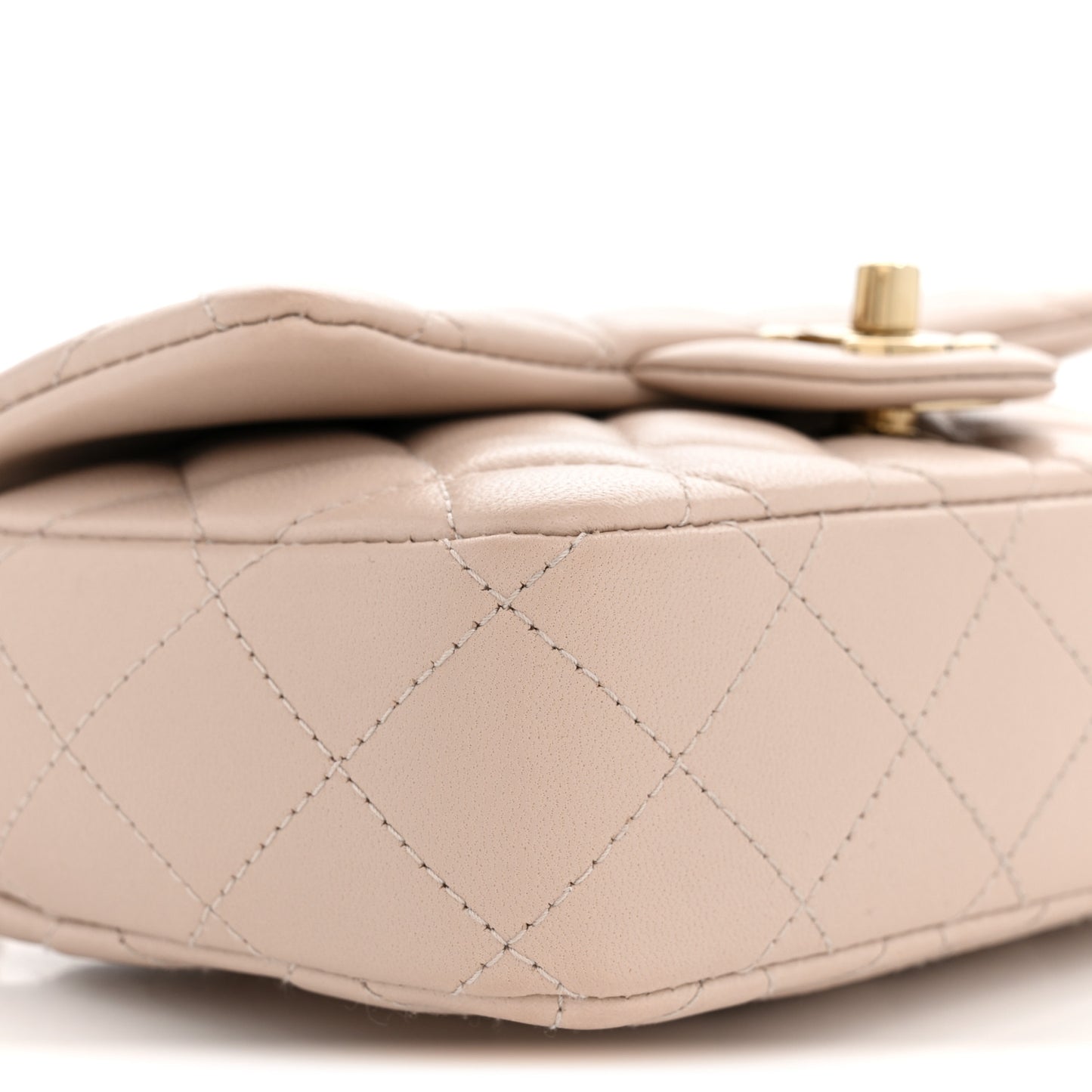 Lambskin Quilted Mini Rectangular Flap Pink