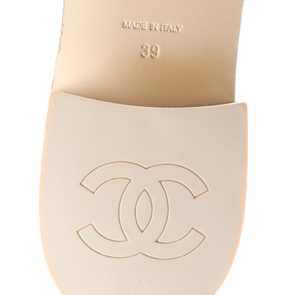 Chanel Calfskin Camellia CC Loafers 39.5 Ivory 8 of 11