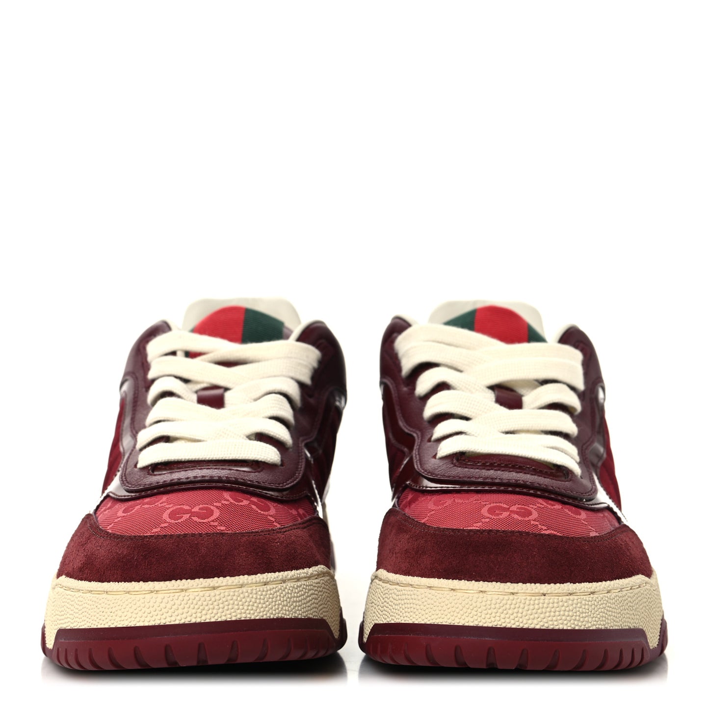 Calfskin GG Monogram Re-Web Womens Sneakers 40.5 Rosso Ancora