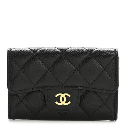 Chanel Caviar Quilted Flap Card Holder Wallet Black 1 of 10