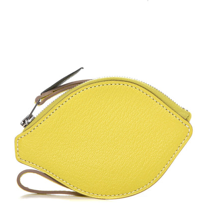 Hermes Chevre Mysore Tutti Frutti Citron Coin Purse Charm Lime 1 of 9