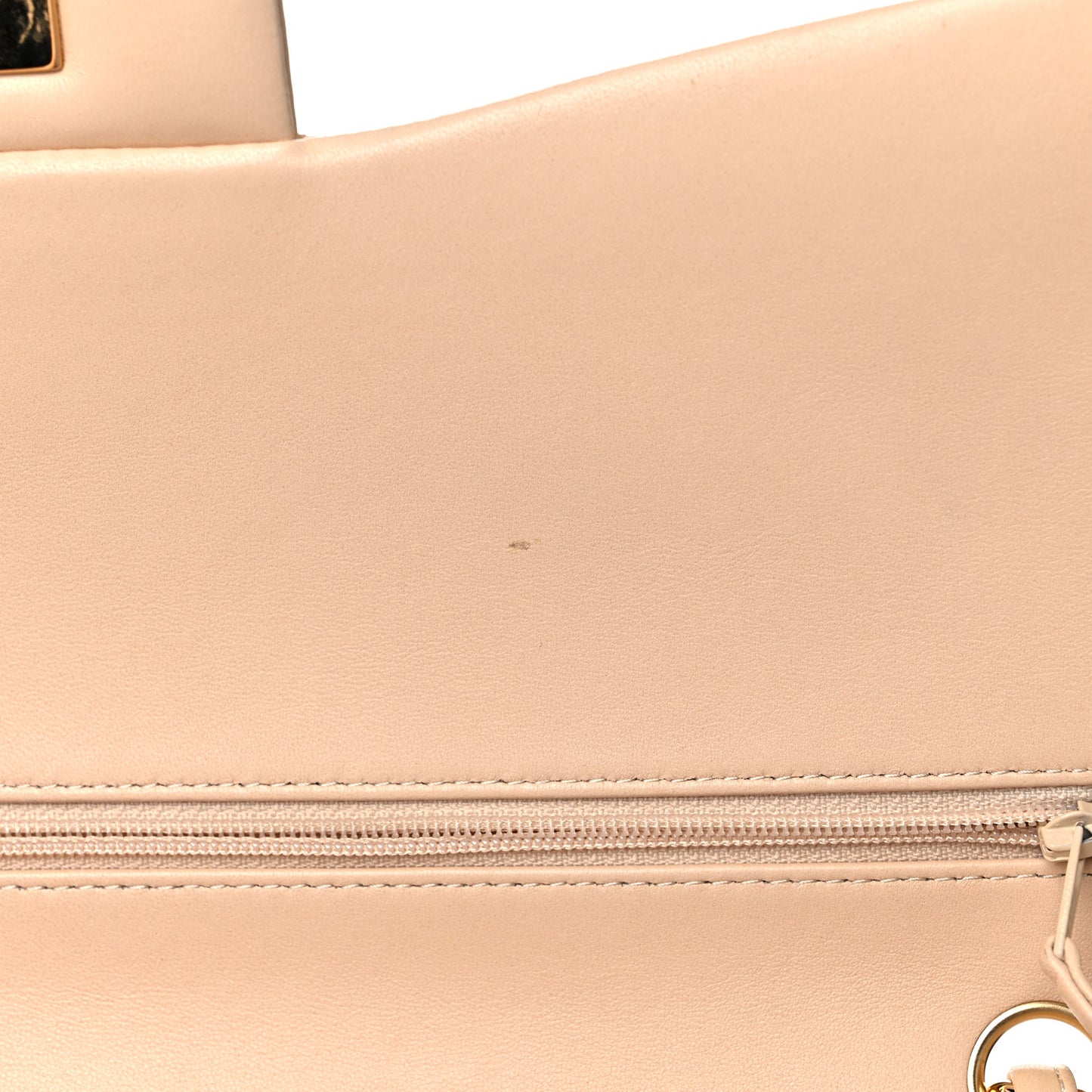 Lambskin Quilted Jumbo Double Flap Beige Clair