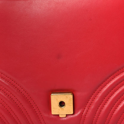 Gucci Calfskin Matelasse Small GG Marmont Top Handle Shoulder Bag Hibiscus Red 11 of 11