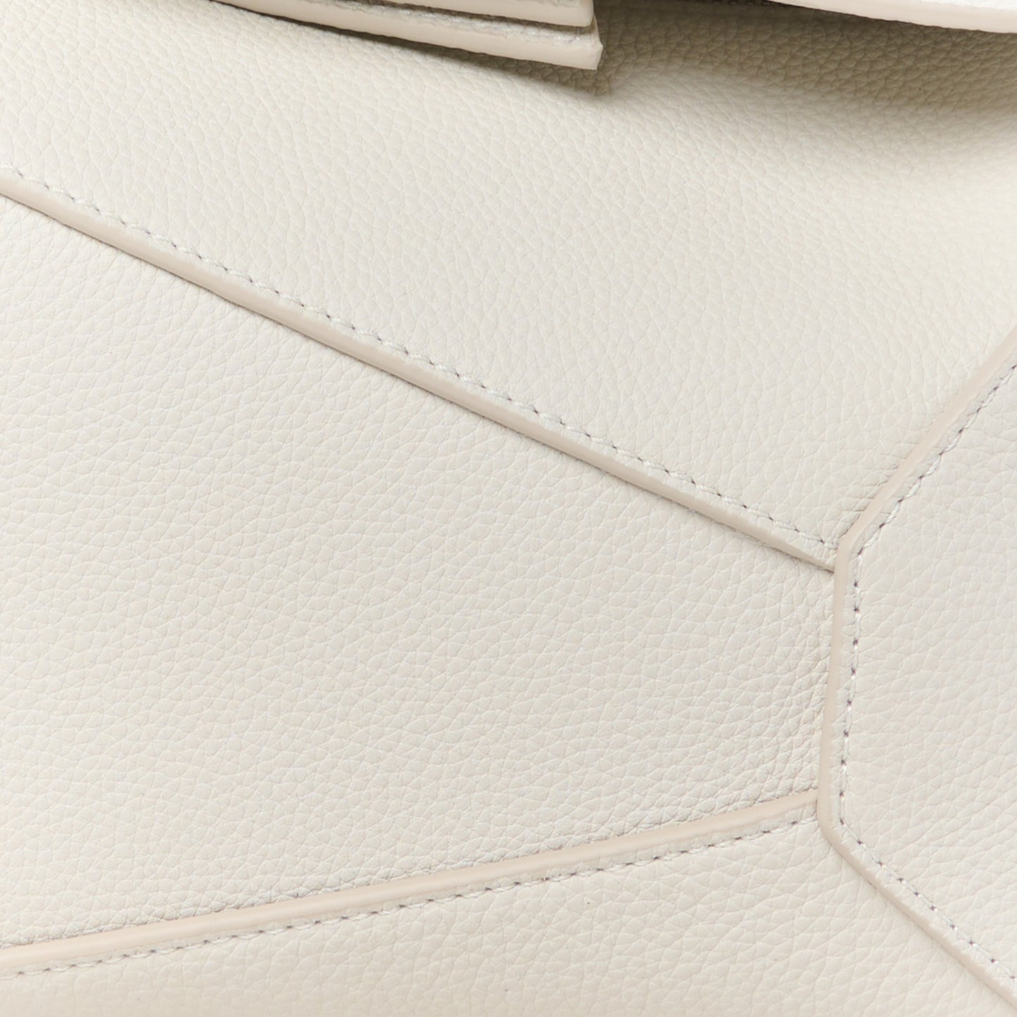 Soft Grained Calfskin Small Puzzle Edge Bag Soft White