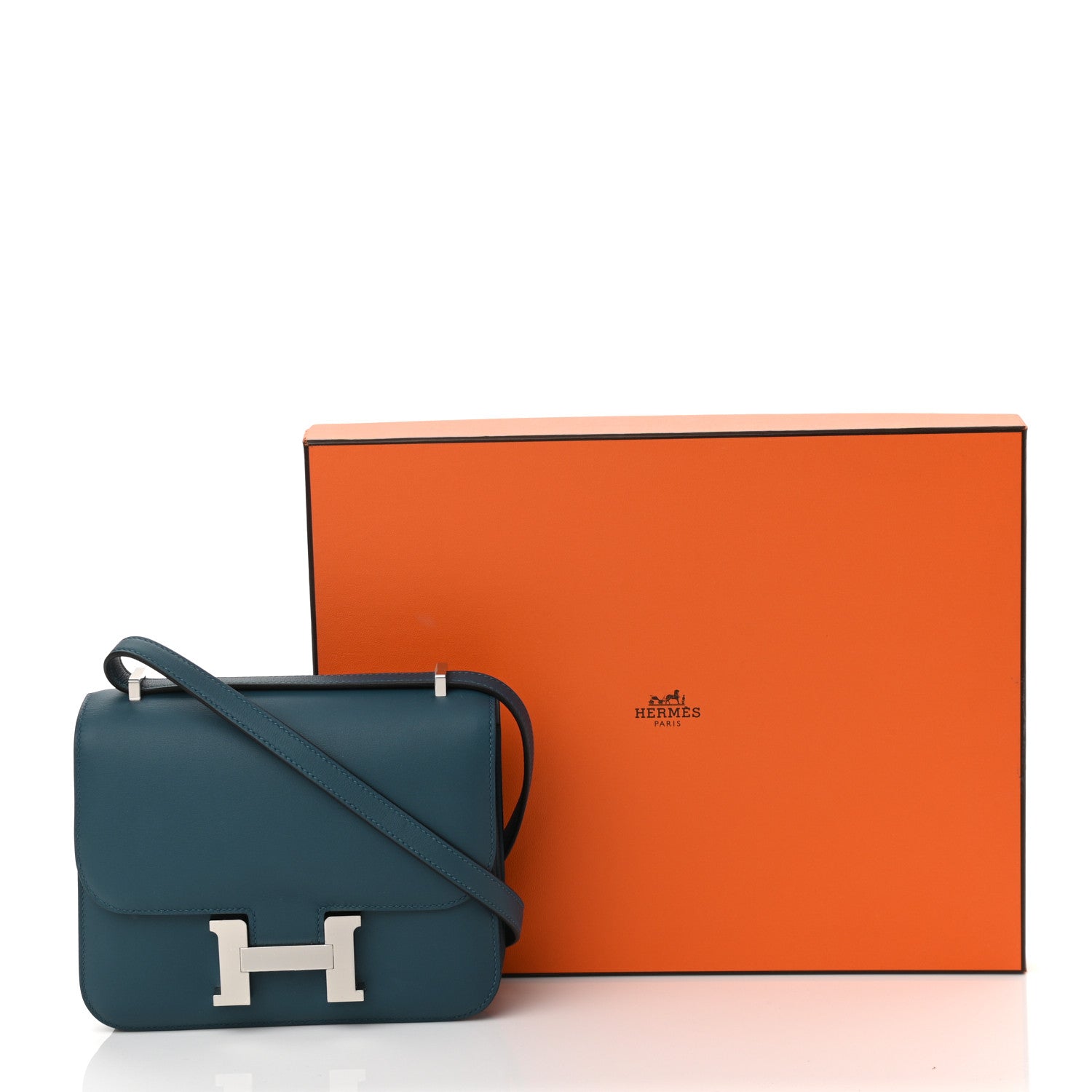 Hermes Swift Constance Verso 18 Colvert Bleu Lin 10 of 10
