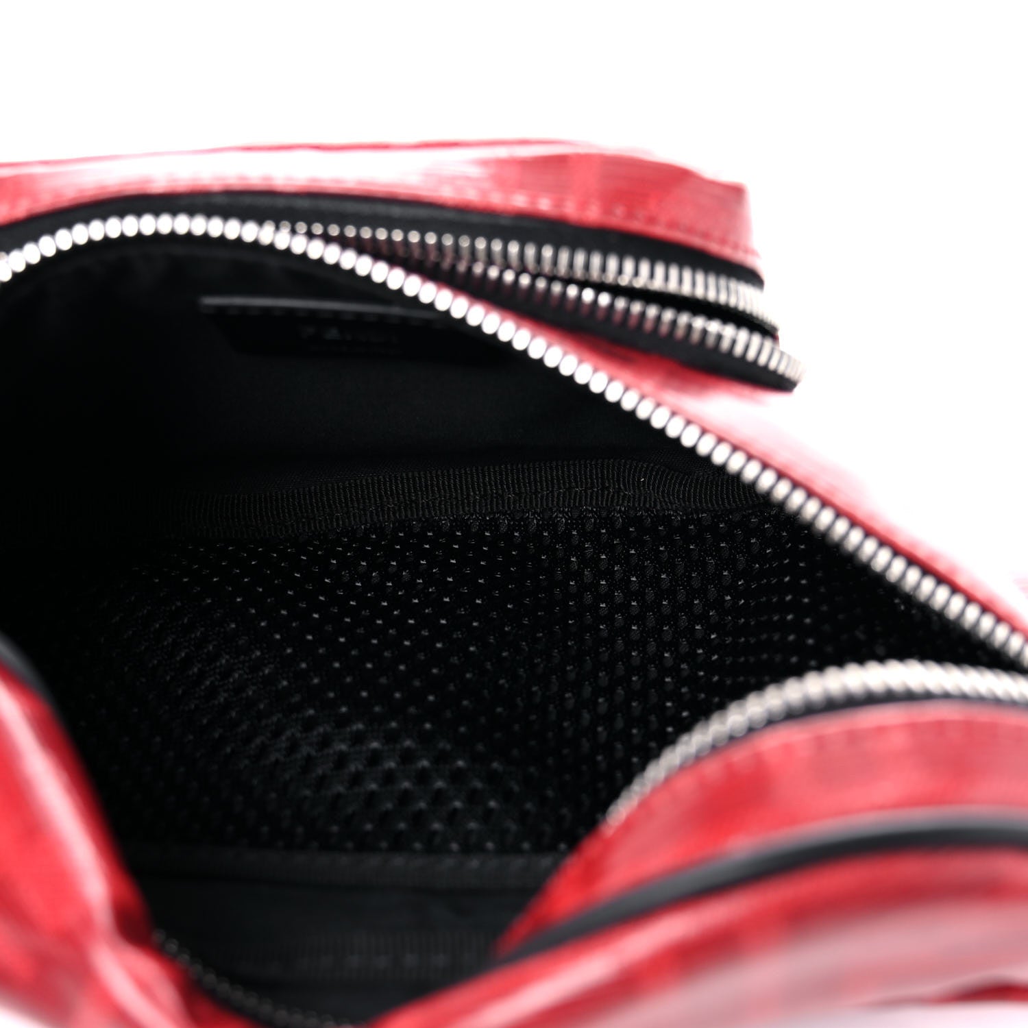 Fendi Glazed Fabric Vitello Century FF 1974 Stamp Patch Pocket Belt Bag Rosso 5 of 12