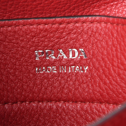 Prada Vitello Daino Medium Double Bag Granato Scarlatto 8 of 9