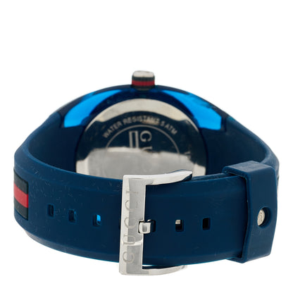 Gucci Stainless Steel Rubber 46mm Sync Web Quartz Watch Blue 3 of 5
