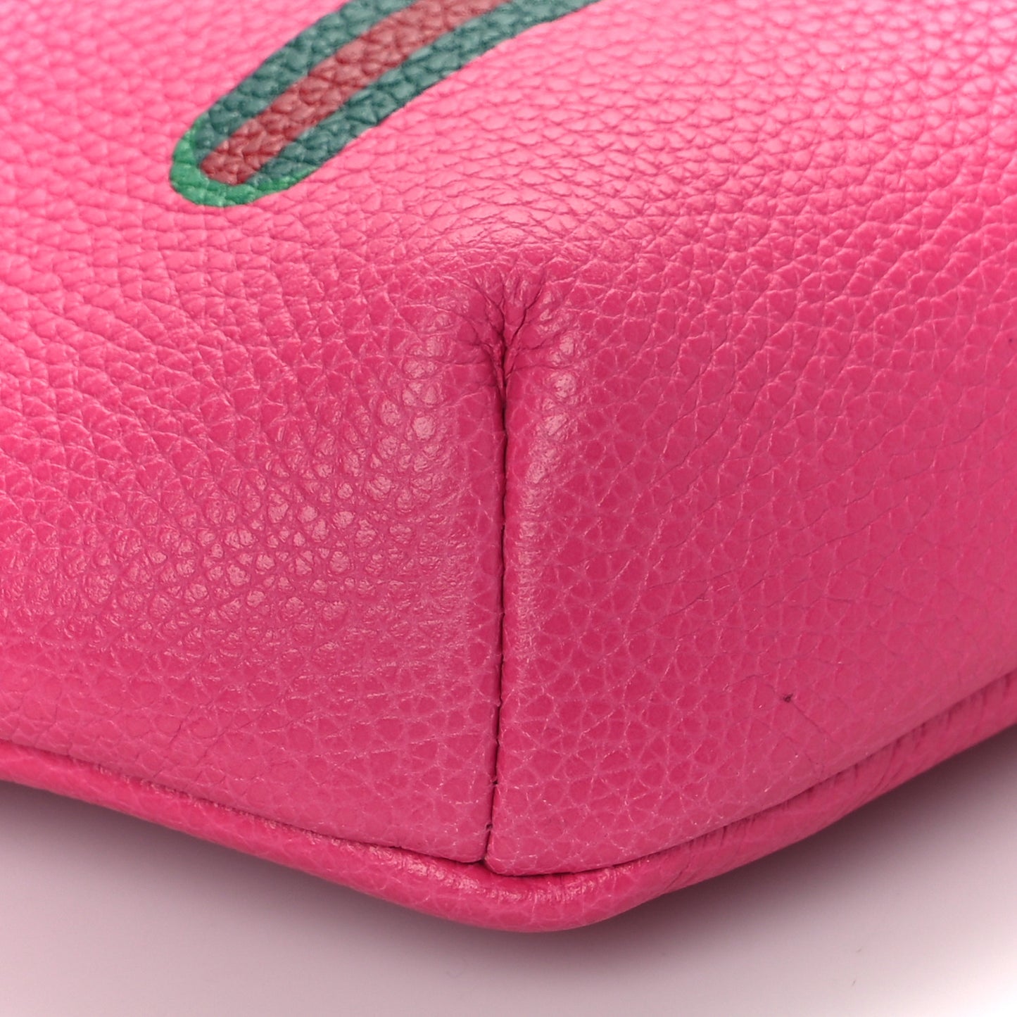 Grained Calfskin Small Logo Belt Bag Box Pink Green