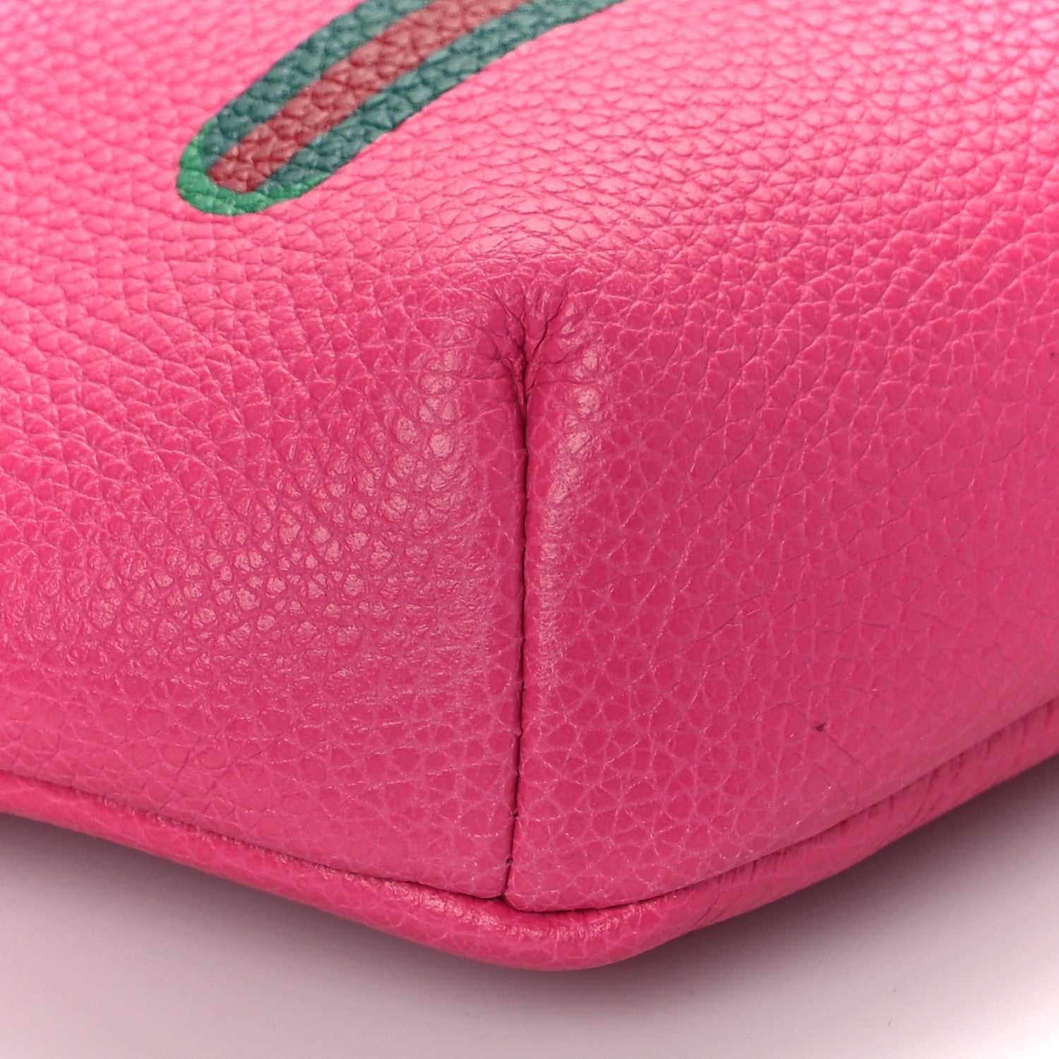 Gucci Grained Calfskin Small Logo Belt Bag Box Pink Green 9 of 10