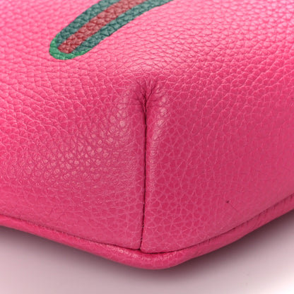 Gucci Grained Calfskin Small Logo Belt Bag Box Pink Green 9 of 10