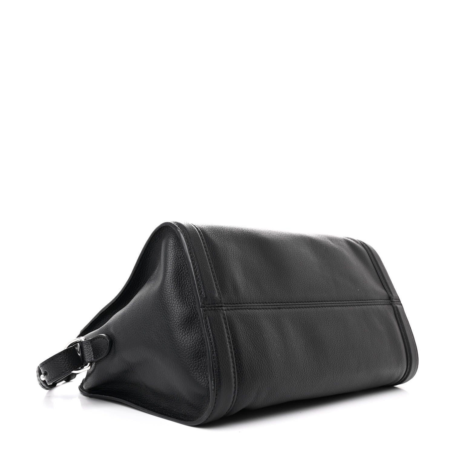 Alexander McQueen Pebbled Calfskin Small Skull Padlock Zip Around Tote Black 4 of 10