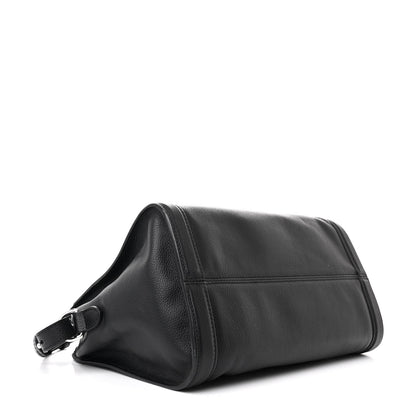 Alexander McQueen Pebbled Calfskin Small Skull Padlock Zip Around Tote Black 4 of 10