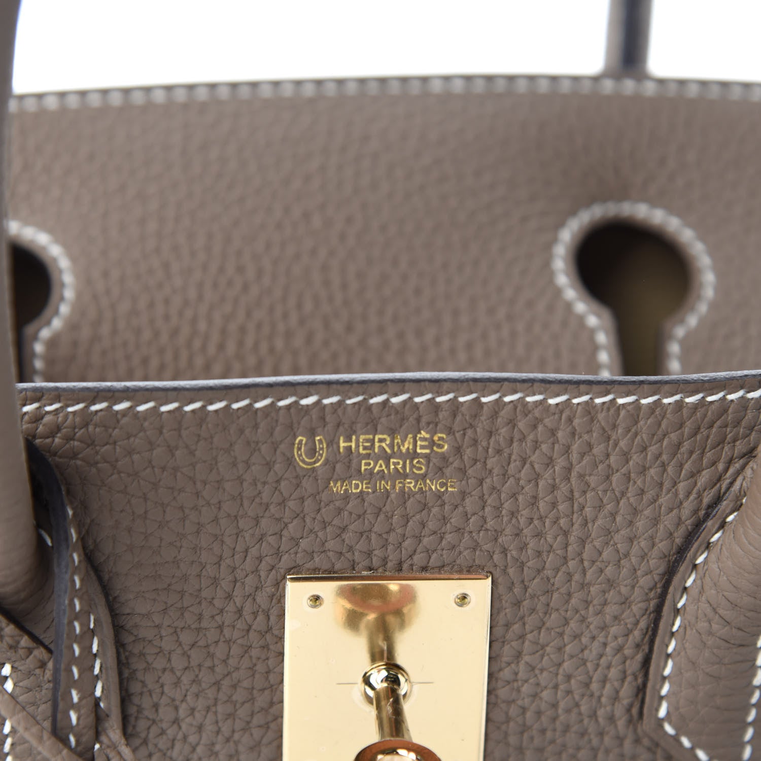 Hermes Togo Horseshoe Birkin 30 Etoupe Trench 8 of 11