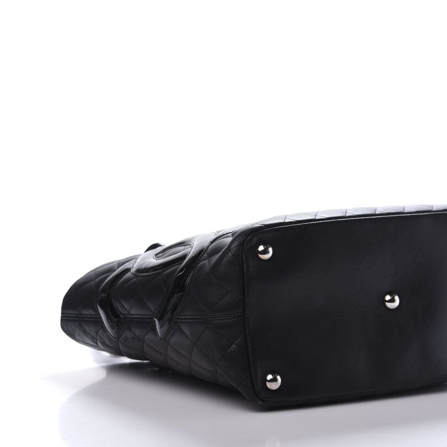 Calfskin Quilted Large Cambon Tote Black
